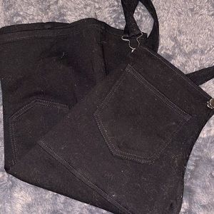 Overall denim dress, black, small